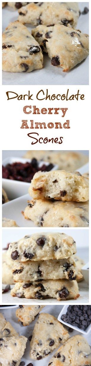 Dark Chocolate-Cherry Almond Scones