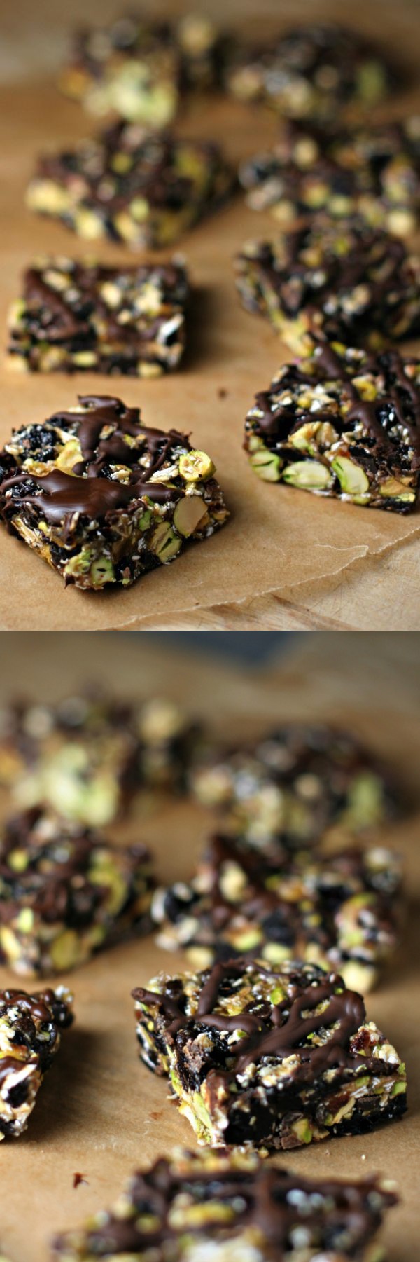 Dark chocolate cherry pistachio bars