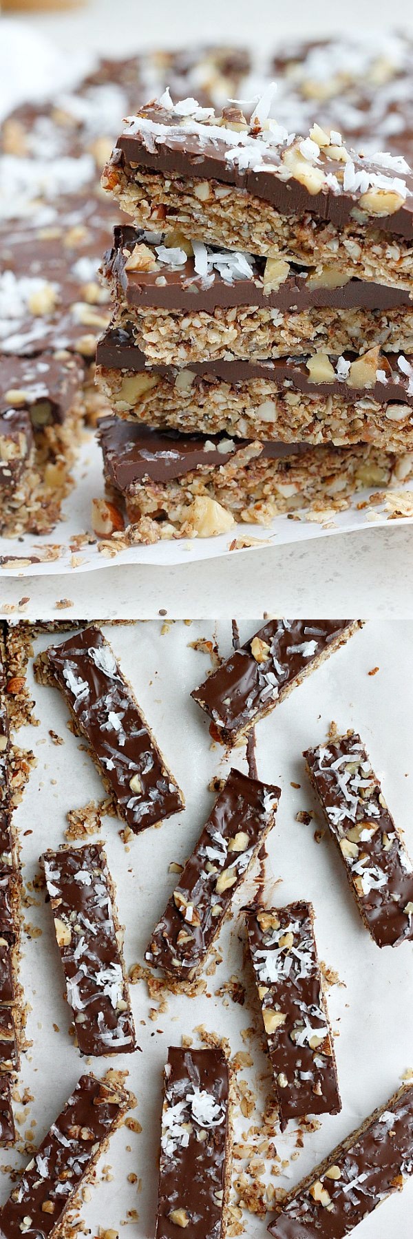 Dark Chocolate Coconut Granola Bars (Healthy!