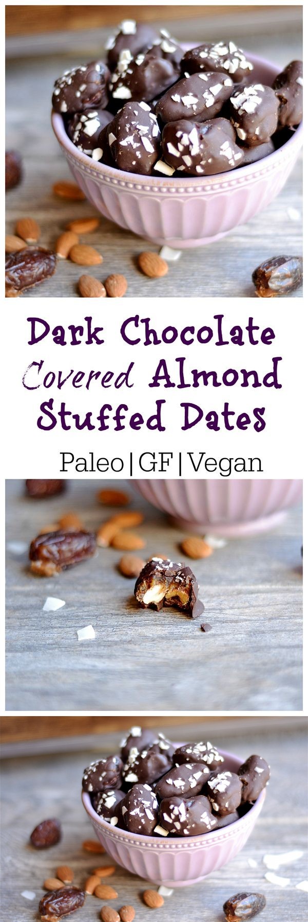 Dark Chocolate Covered Almond Stuffed Dates