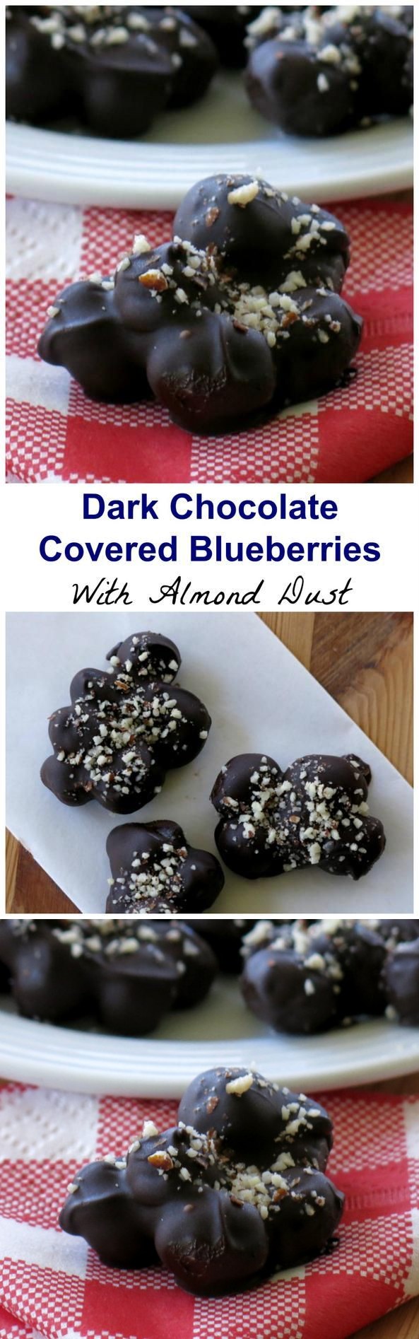 Dark Chocolate Covered Blueberries with Almond Dust