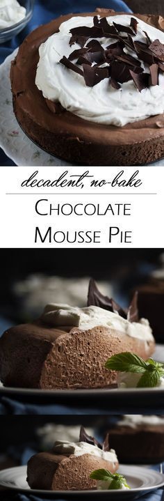 Dark Chocolate Mousse Pie