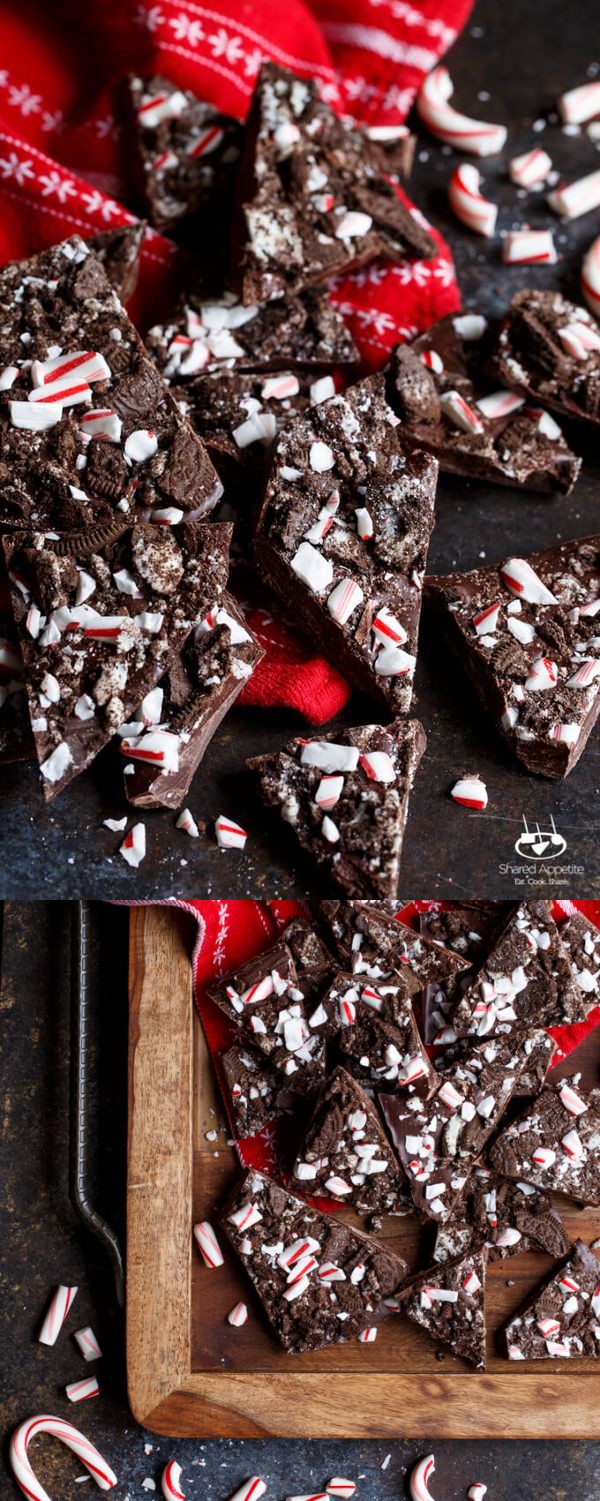 Dark Chocolate Peppermint Oreo Bark