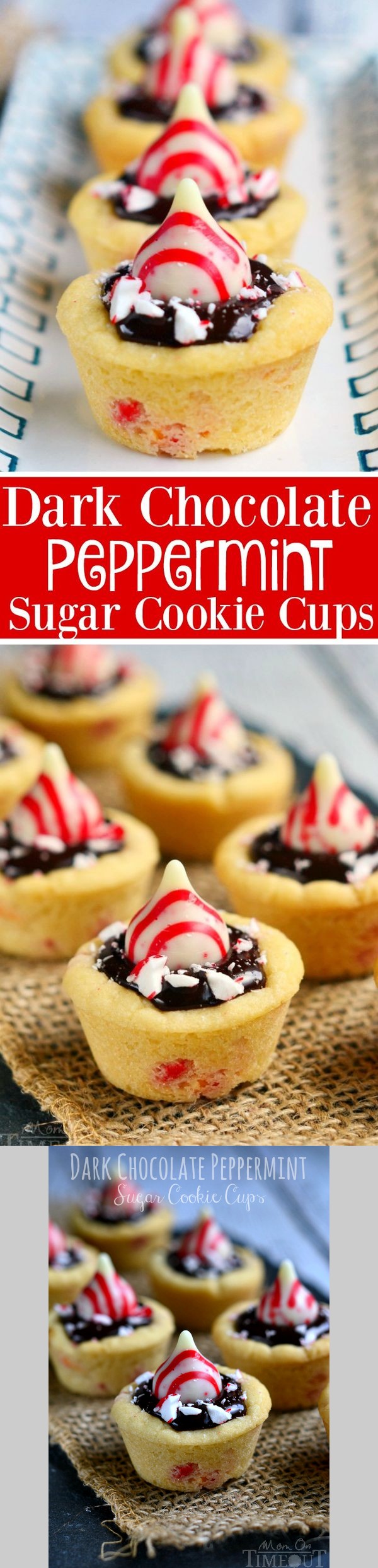 Dark Chocolate Peppermint Sugar Cookie Cups