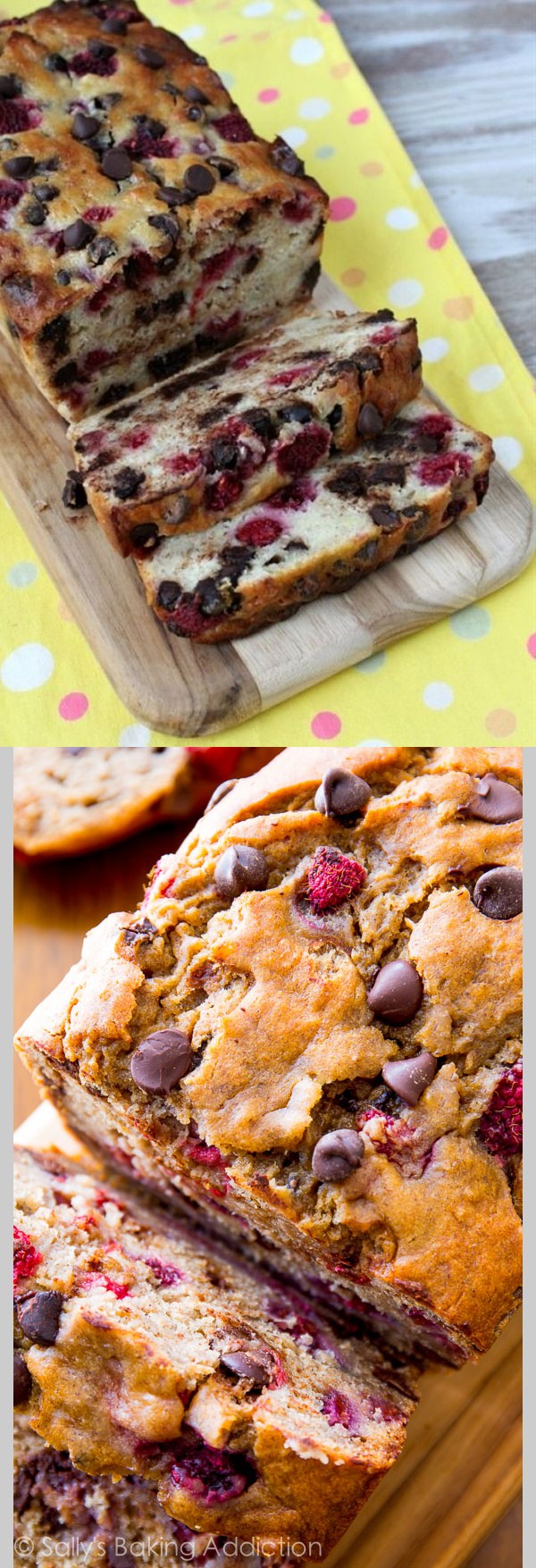 Dark Chocolate Raspberry Banana Bread