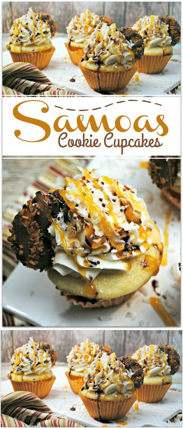 Decadent Samoa Cookie Cupcakes