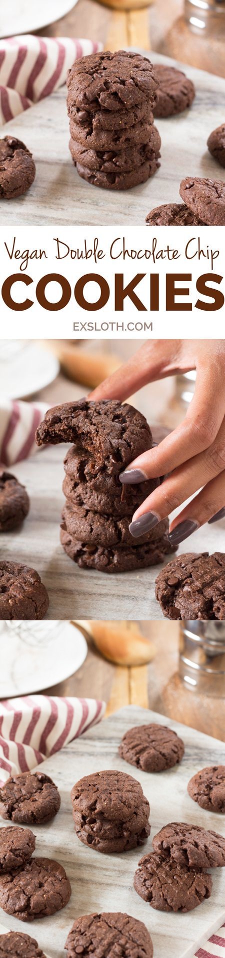 Decadent Vegan Double Chocolate Chip Cookies