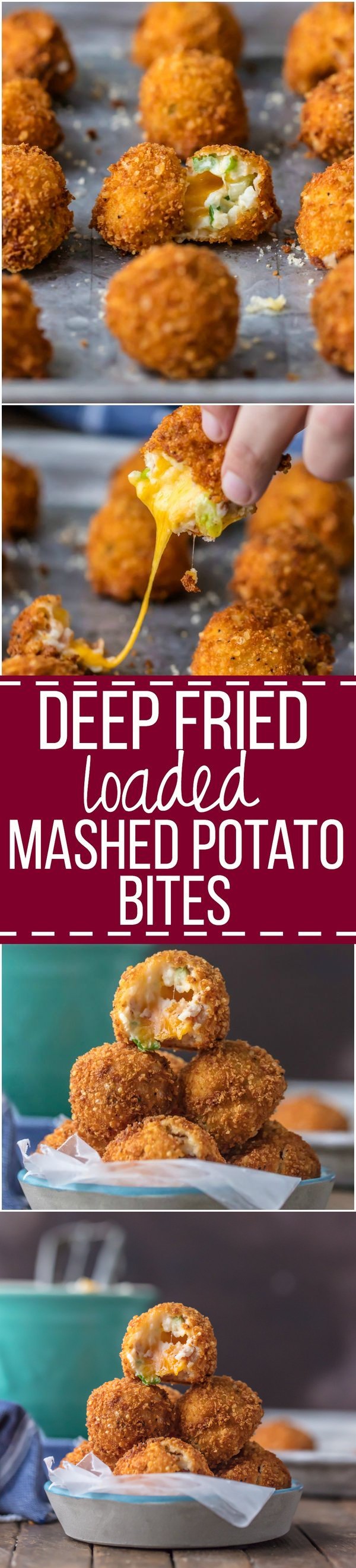 Deep Fried Loaded Mashed Potato Bites