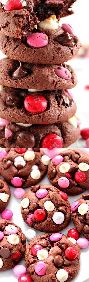 Double Chocolate M&M Cookies