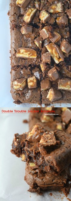 Double Trouble Snickers Brownies