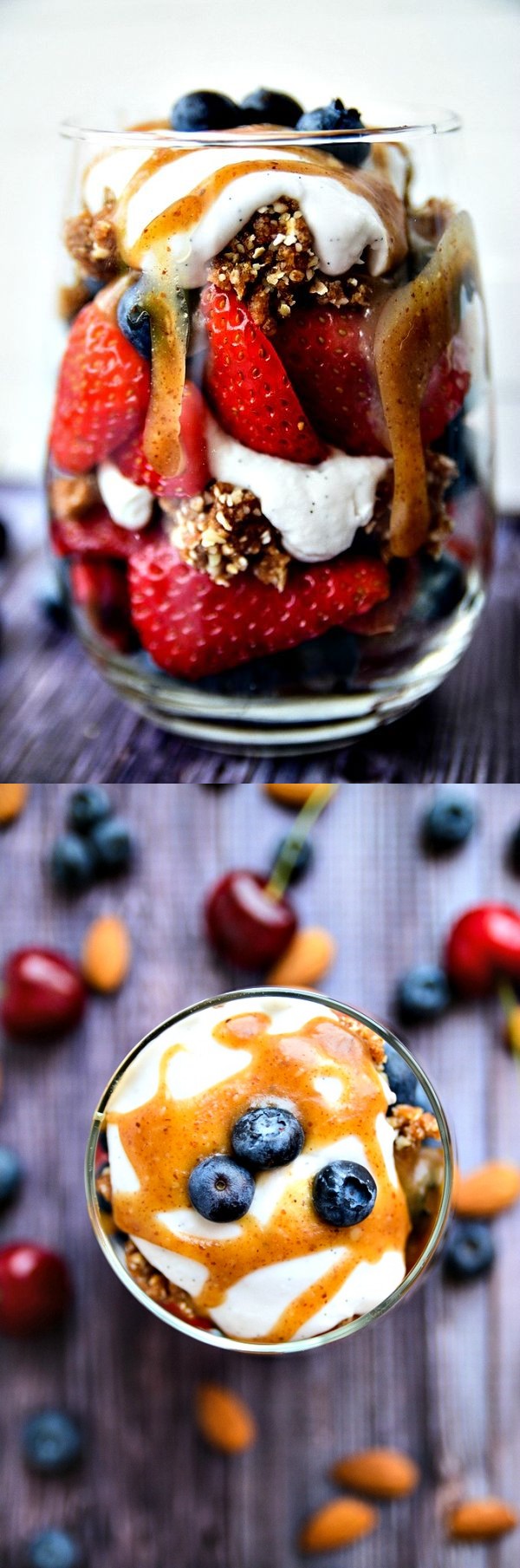 Dreamy Berry Parfait with Coconut Whipped Cream, Caramel & Raw Granola Clusters | Vegan & Gluten-Free