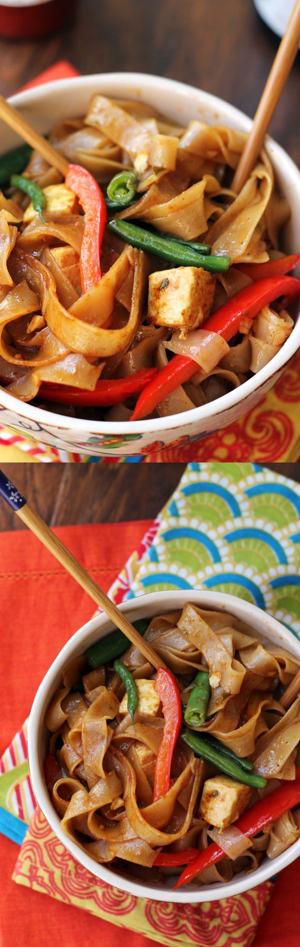 Drunken Noodles with Tofu and Peppers