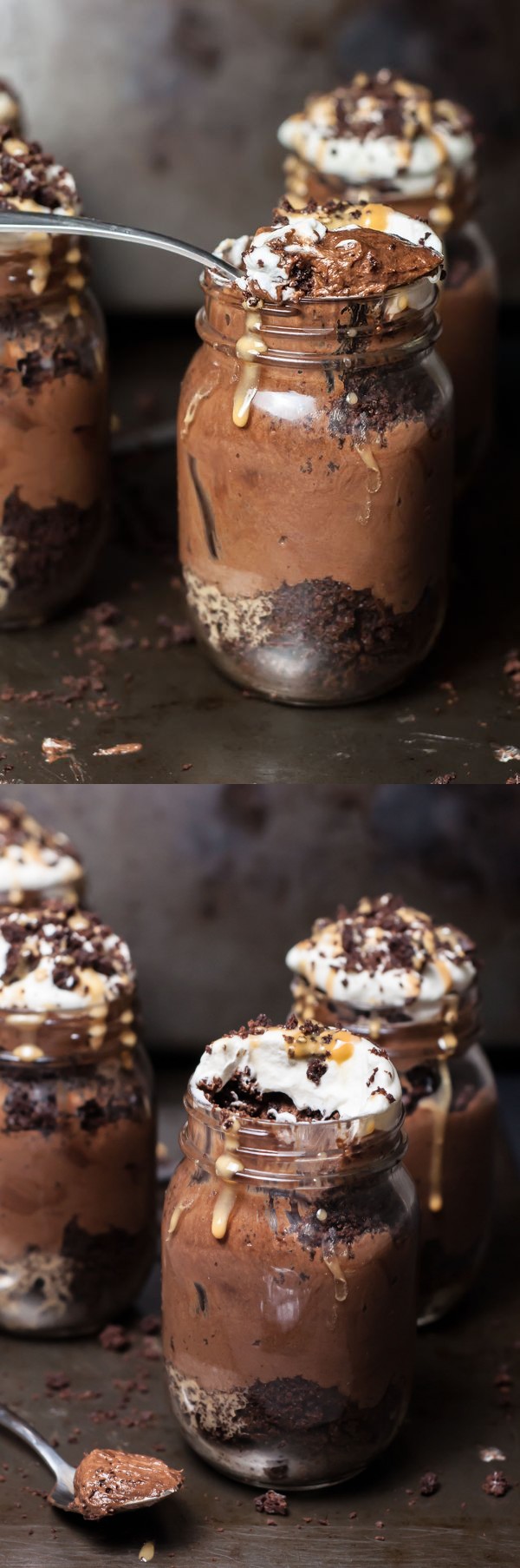 Dulce de Leche and Chocolate Mousse Jars