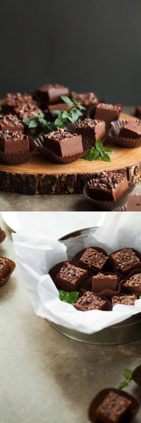 Easy 5 Minute Peppermint Chocolate Fudge (Vegan