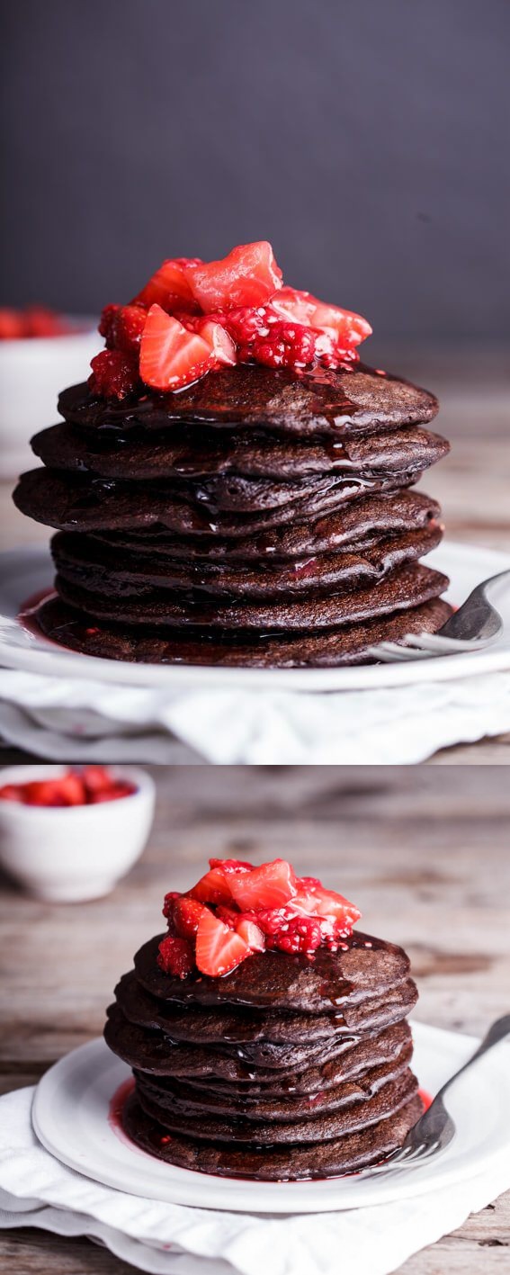 Easy and healthy chocolate banana oat pancakes