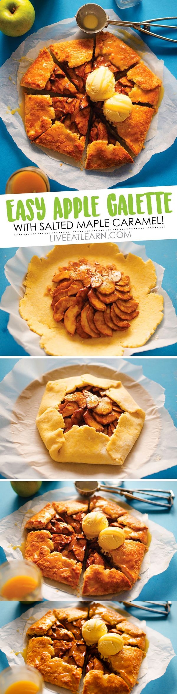 Easy Apple Galette with Salted Maple Caramel Drizzle