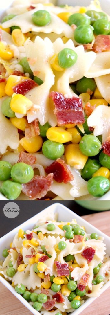 Easy Bacon Pea Pasta Salad