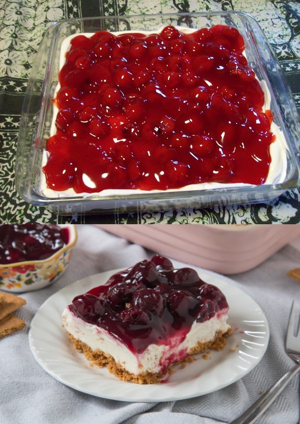 Easy Cherry Delight Dessert (No-Bake