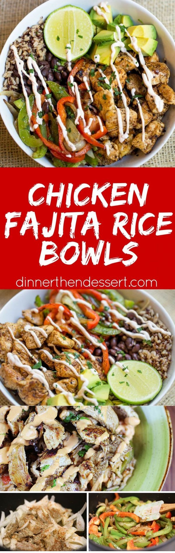 Easy Chicken Fajita Rice Bowls