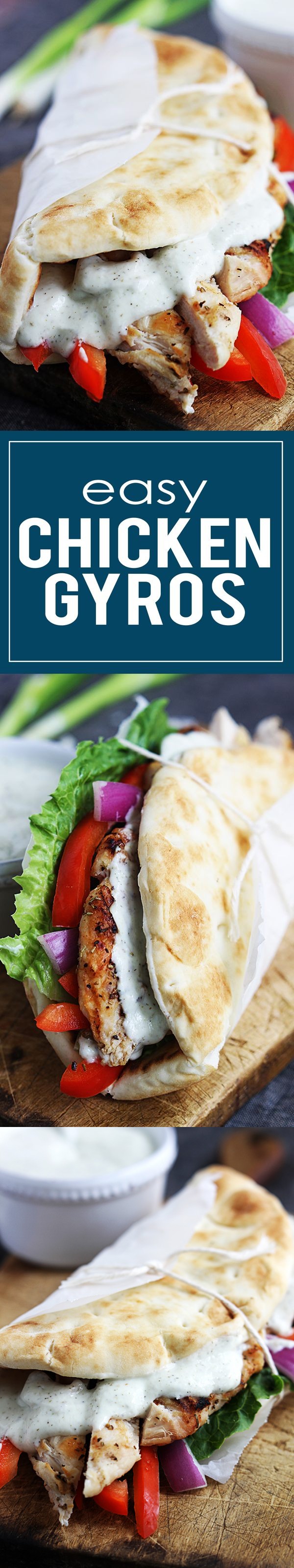 Easy Chicken Gyros & Tzatziki Sauce