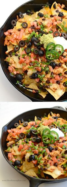 Easy Chicken Skillet Nachos