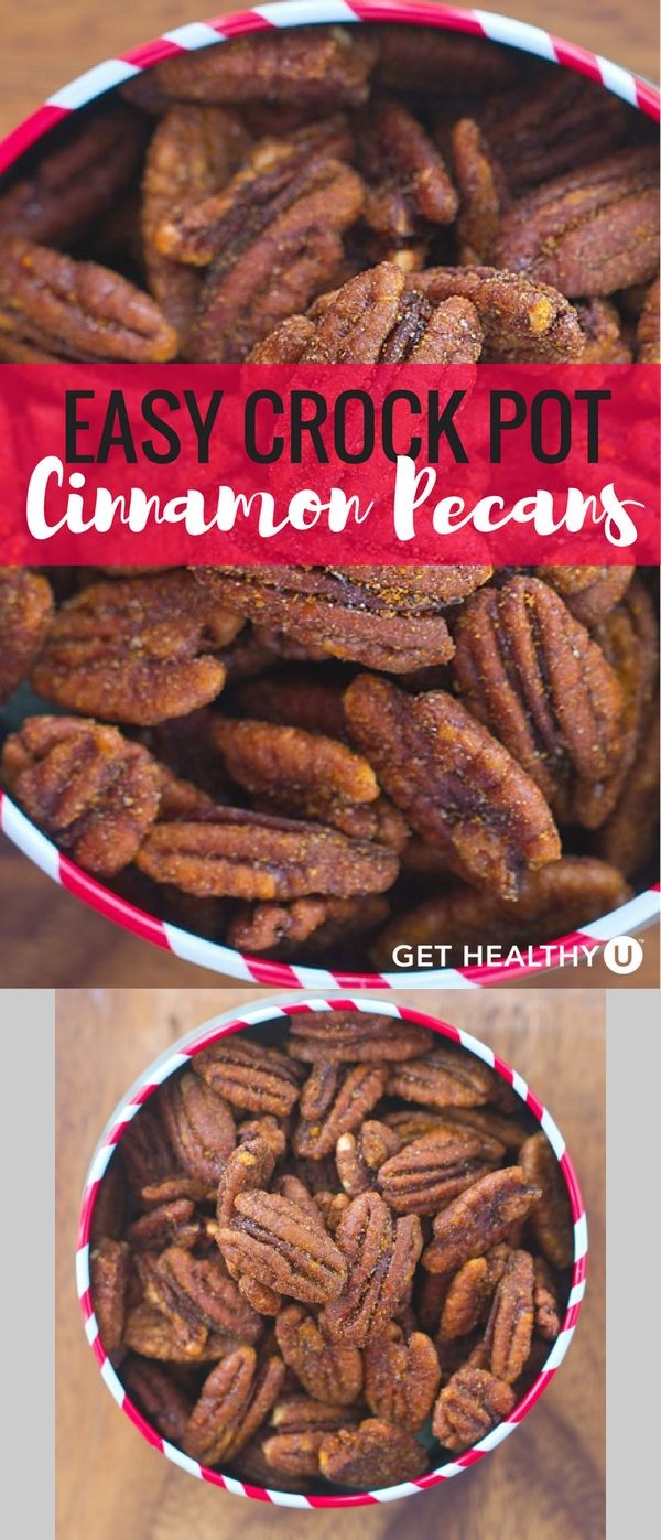 Easy Crock Pot Cinnamon Pecans