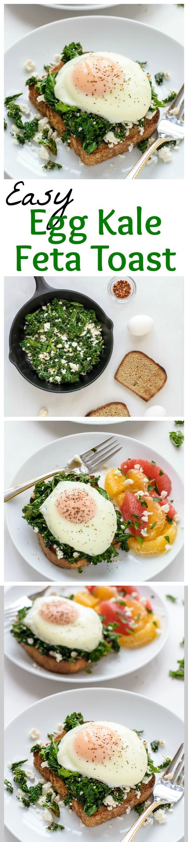 Easy Feta Kale Eggs Florentine