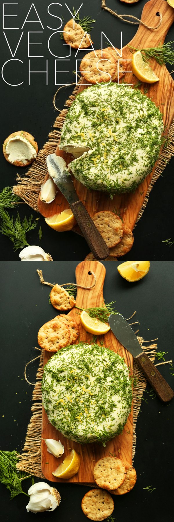 Easy Garlic & Herb Vegan Cheese