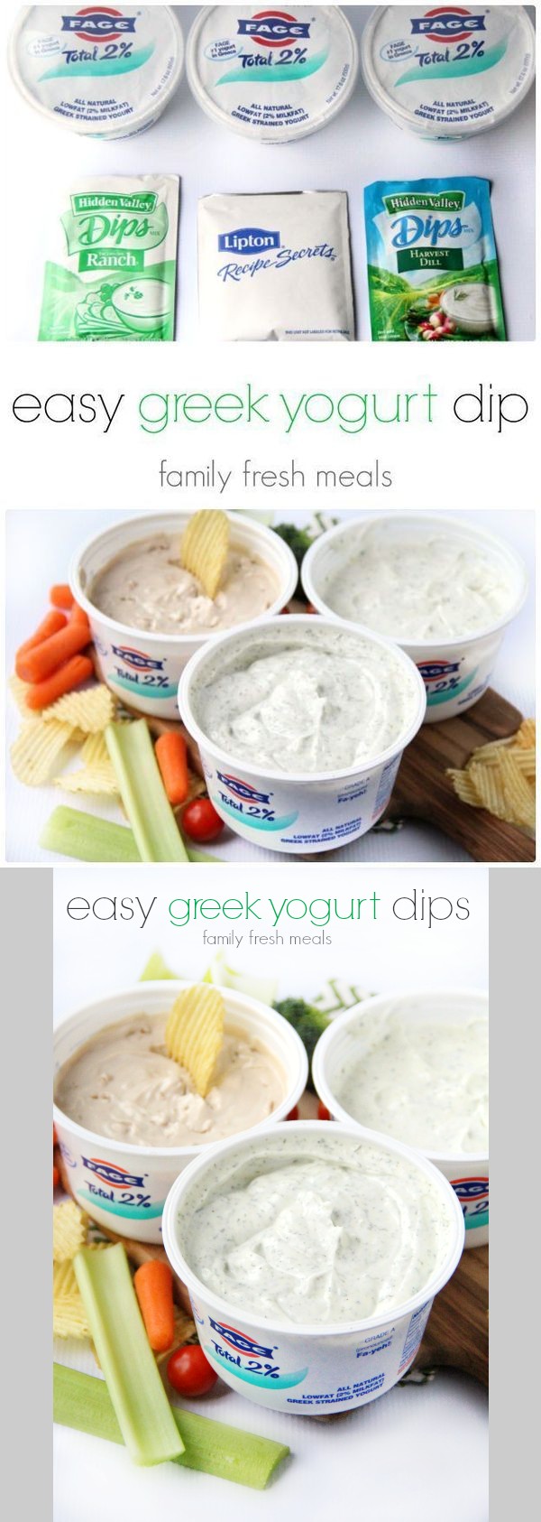 Easy Greek Yogurt Dip - 3 Ways