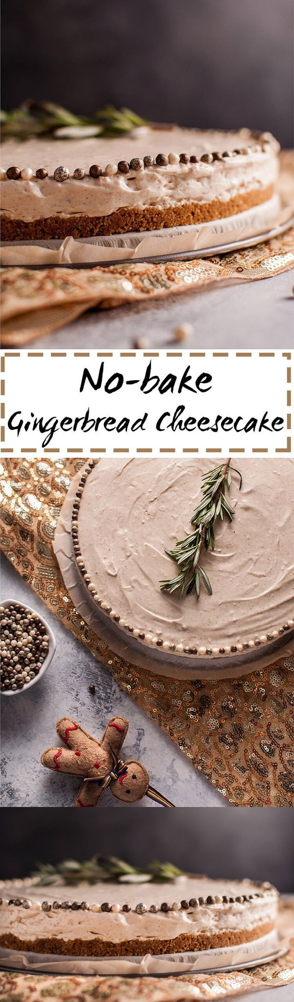 Easy No Bake Gingerbread Cheesecake