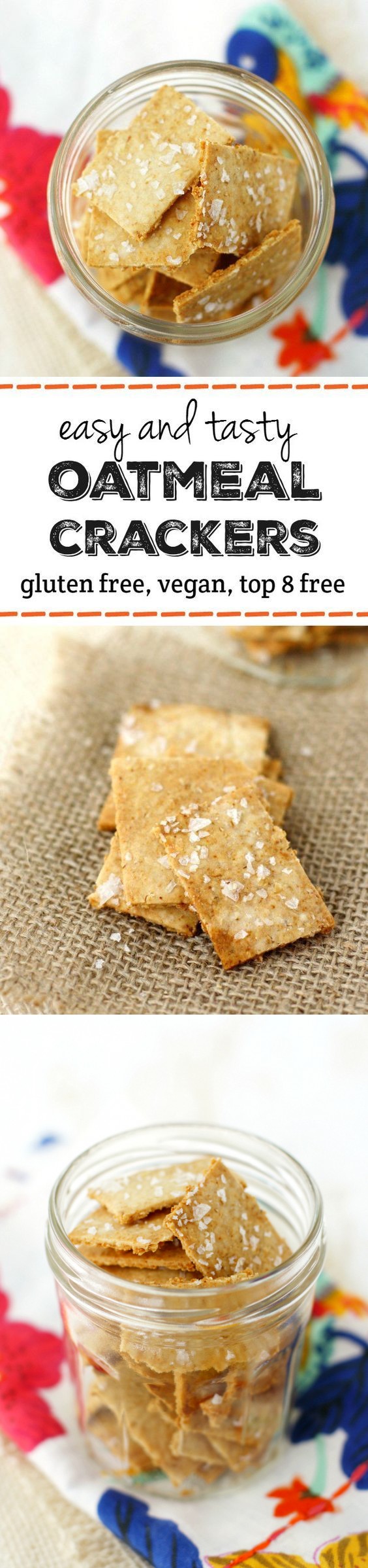 Easy Oatmeal Crackers (Gluten Free and Vegan