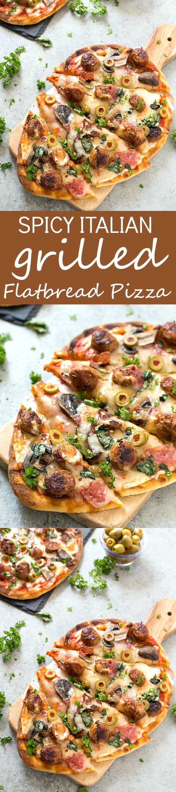 Easy Spicy Italian Sausage Grilled Flatbread Pizza