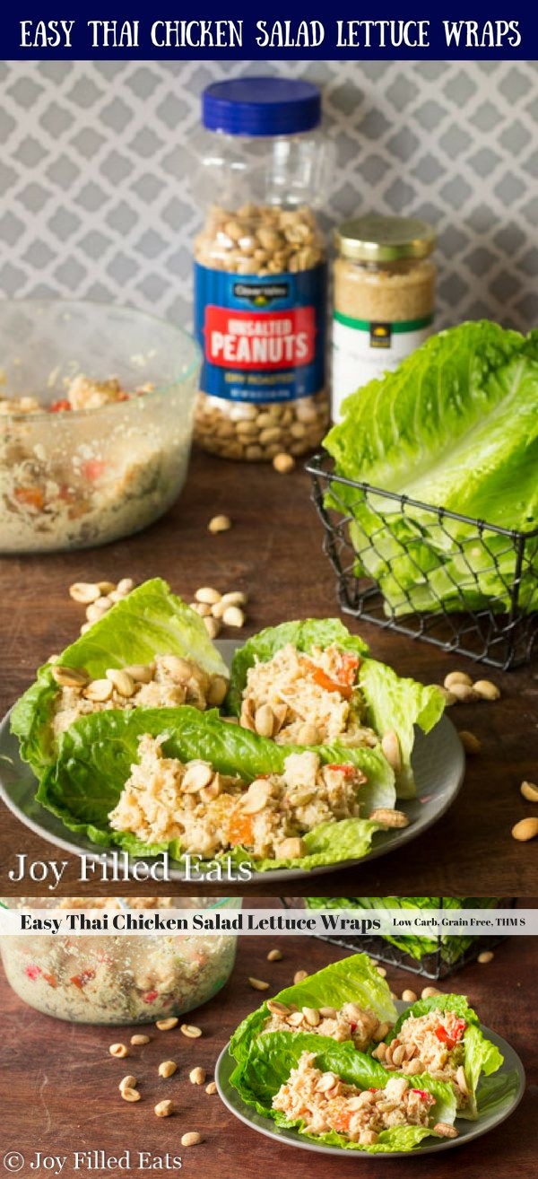 Easy Thai Chicken Salad Lettuce Wraps