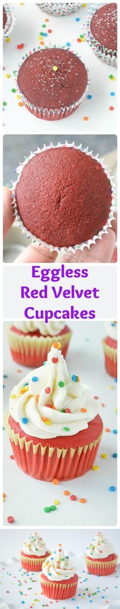 Eggless Red Velvet Cupcakes