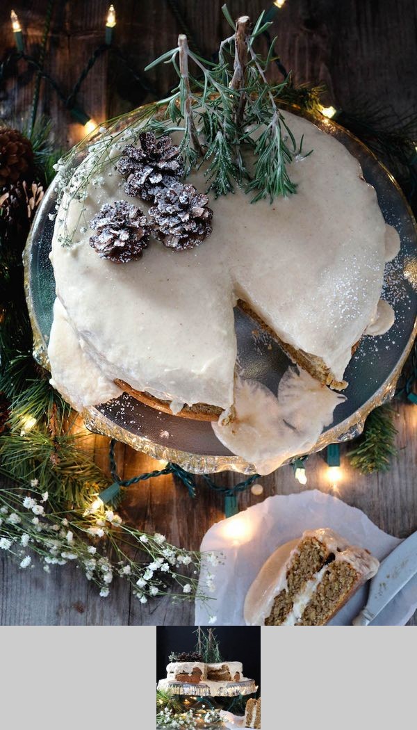 Eggnog Frosted Gingerbread Cake