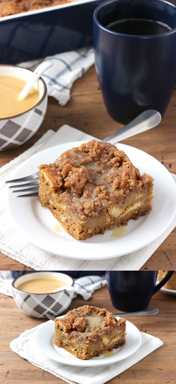 Eggnog Gingerbread French Toast Bake