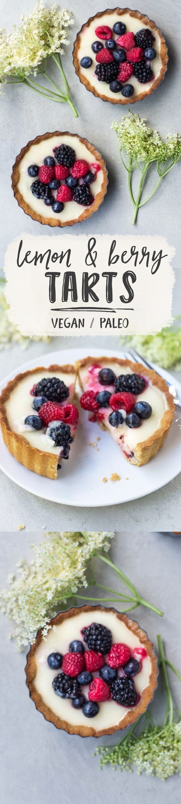 Elderflower & Berry Tarts (Vegan & Grain-free