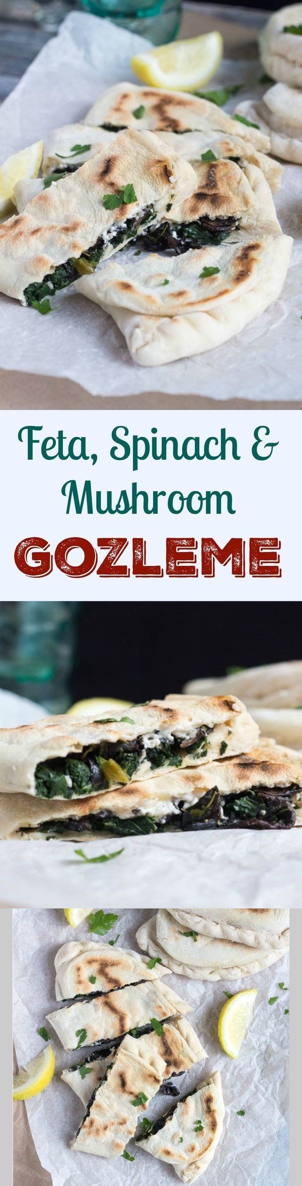 Feta, Spinach and Mushroom Gozleme | The Recipe Redux