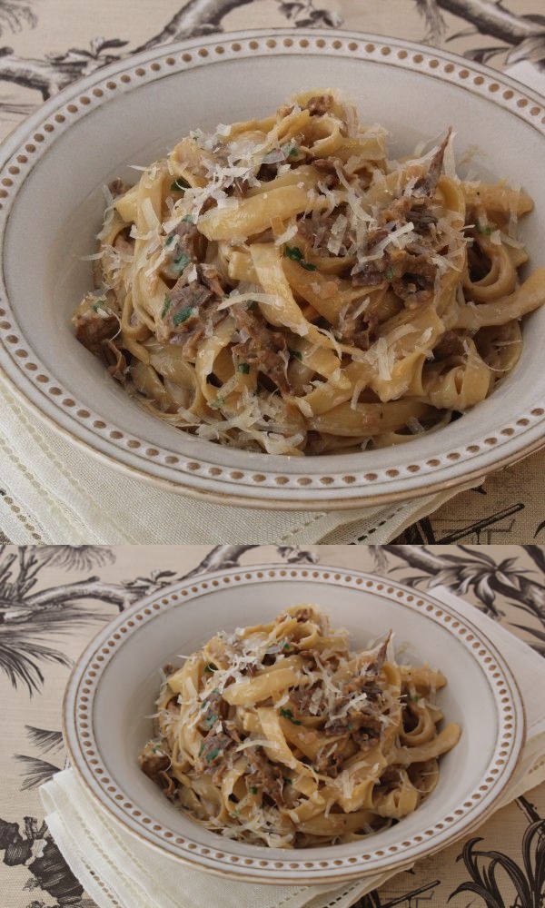 Fettuccine in a Porcini Mushroom Cream Sauce