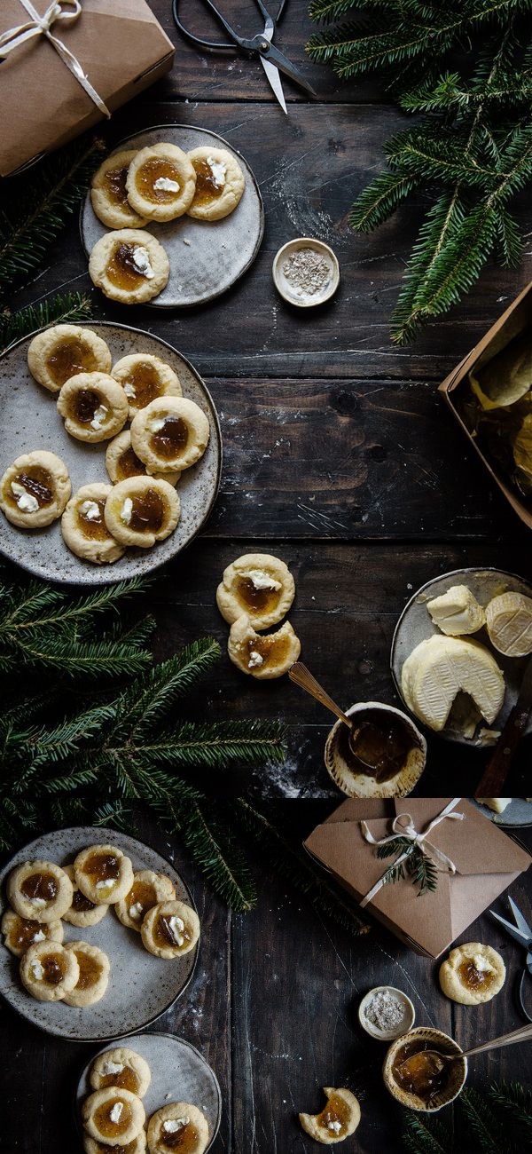 Fig jam & goat cheese thumbprint cookies