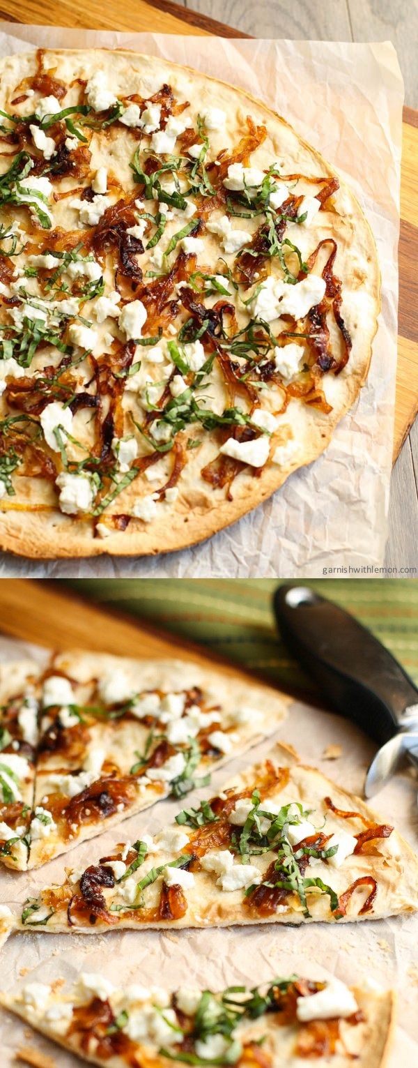 Flatbread with Goat Cheese and Caramelized Onions