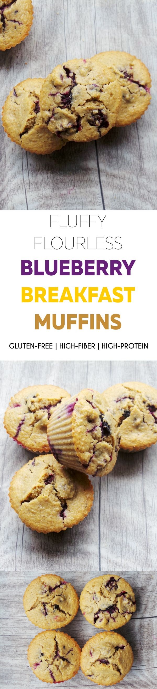 Flourless Breakfast Blueberry Muffins