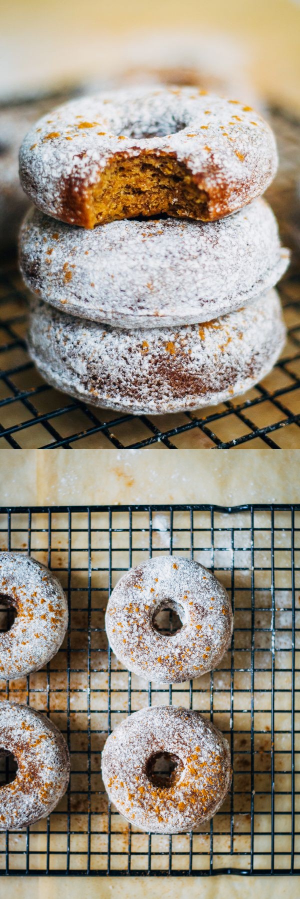 Fluffy Vegan Apple Cider Donuts w/ Powdered Cinnamon Sugar