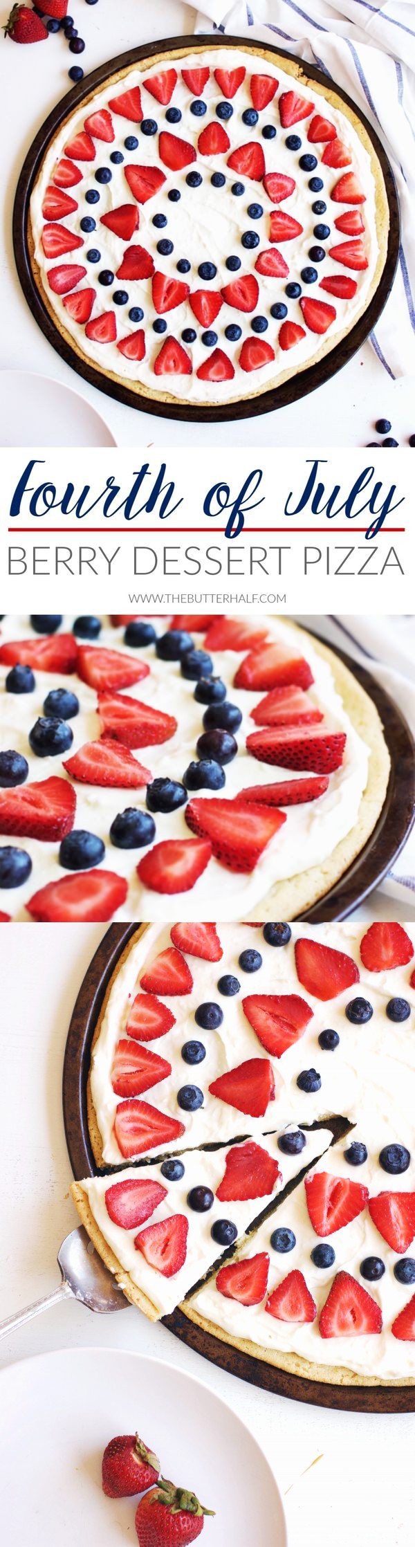 Fourth of July Berry Dessert Pizza