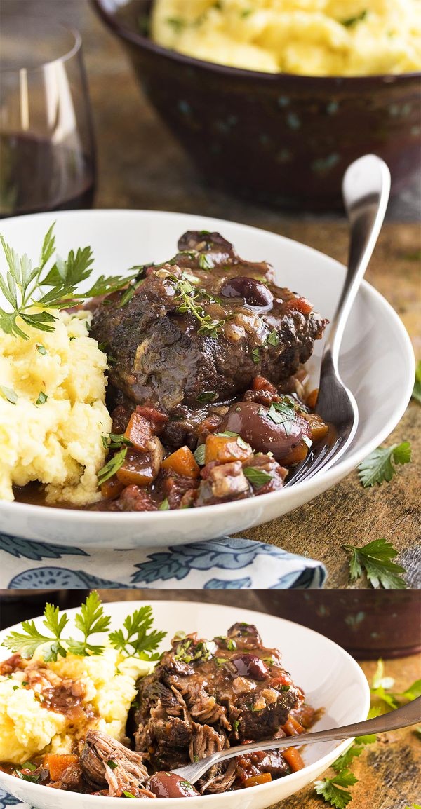 French Short Ribs Braised in Red Wine