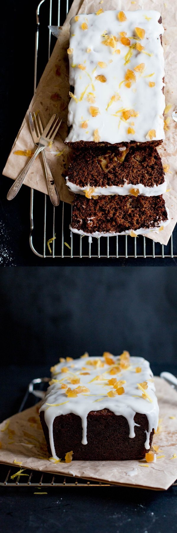 Fresh Ginger, Molasses & Apple Loaf Cake