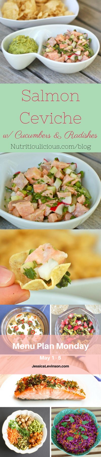 Fresh Salmon Ceviche with Cucumbers and Radishes