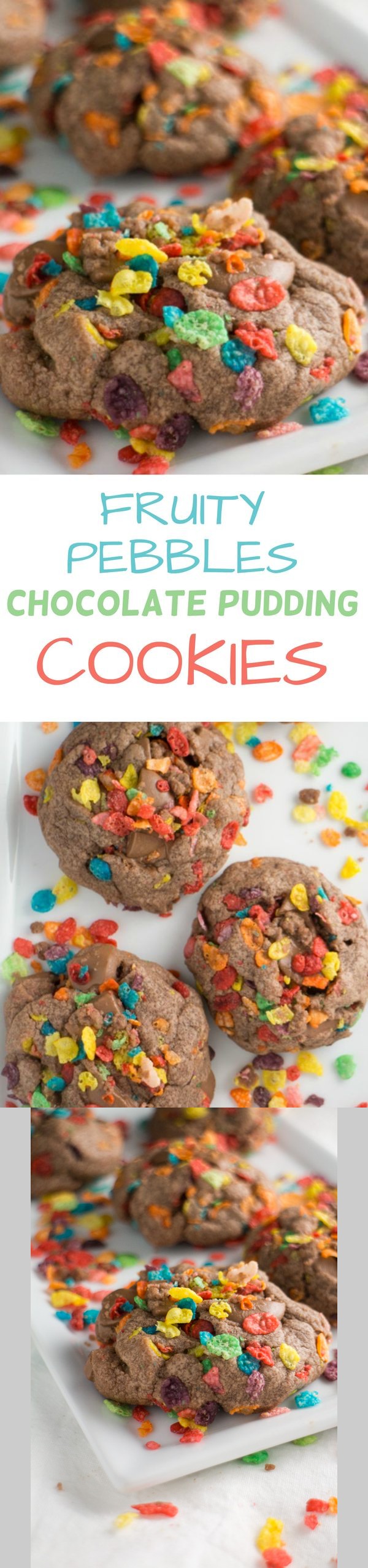 Fruity Pebbles Chocolate Pudding Cookies