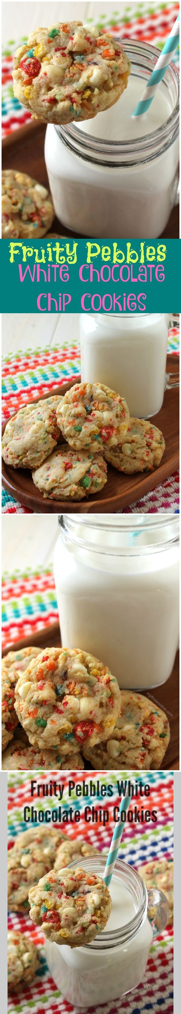 Fruity Pebbles White Chocolate Chip Cookies