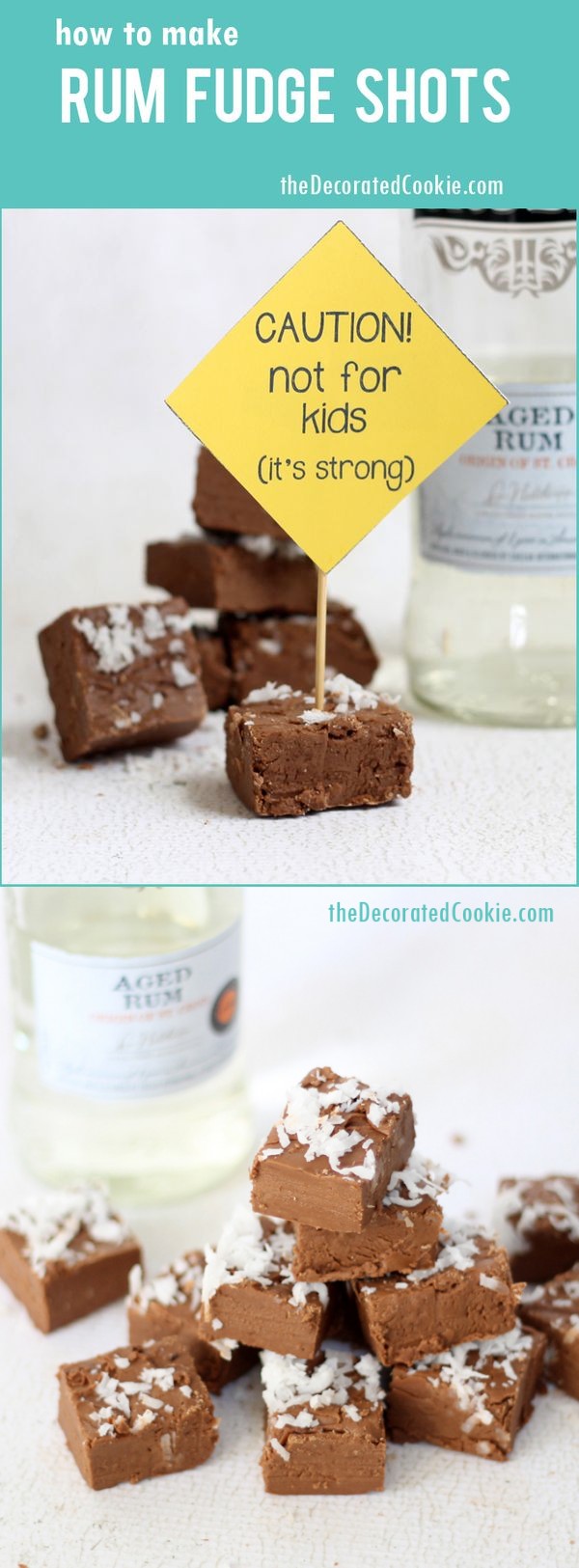 FUDGE SHOTS: chocolate rum with coconut